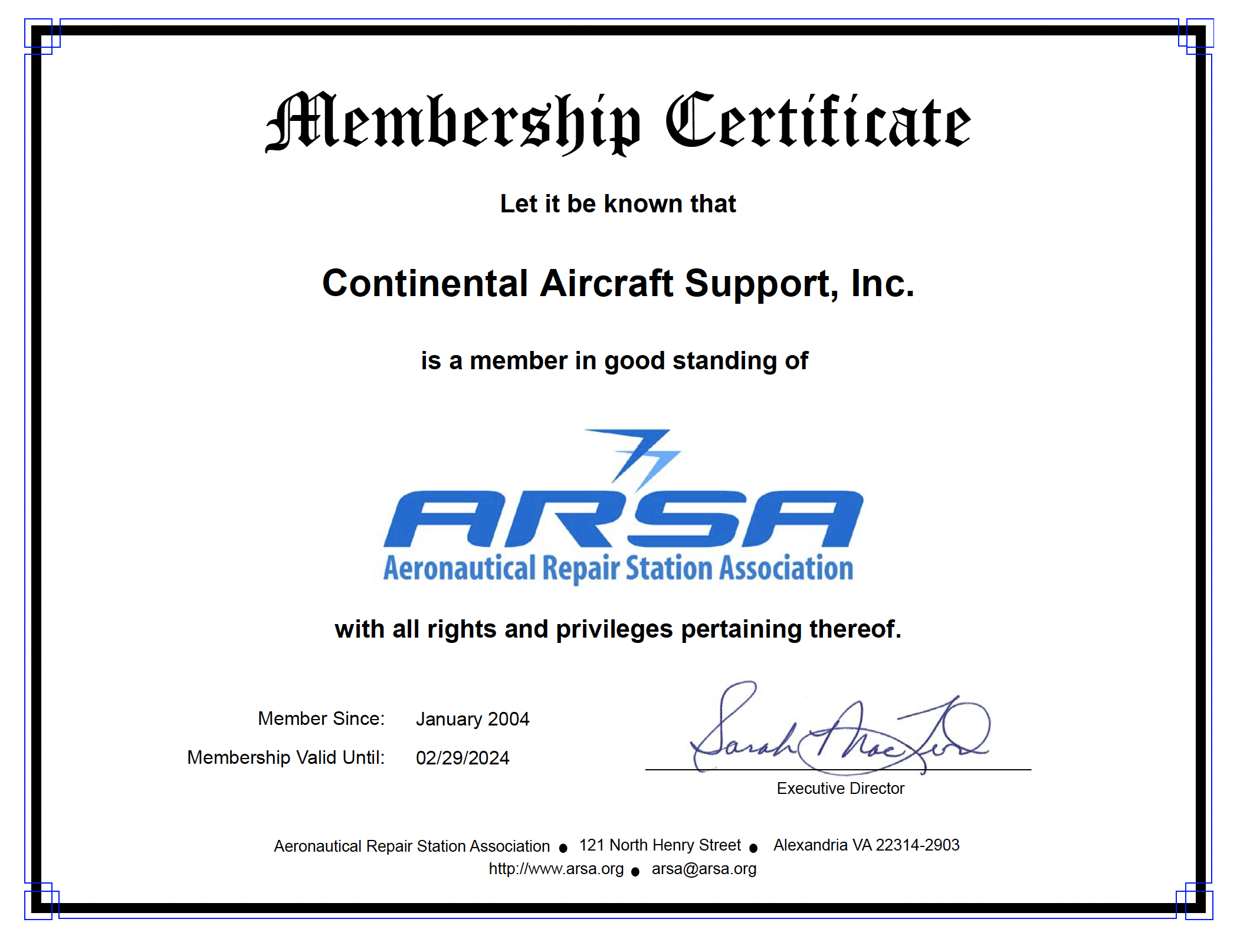 continentalaircraft.com > Certifications